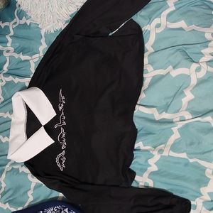 Dinosaur pattern collared sweatshirt